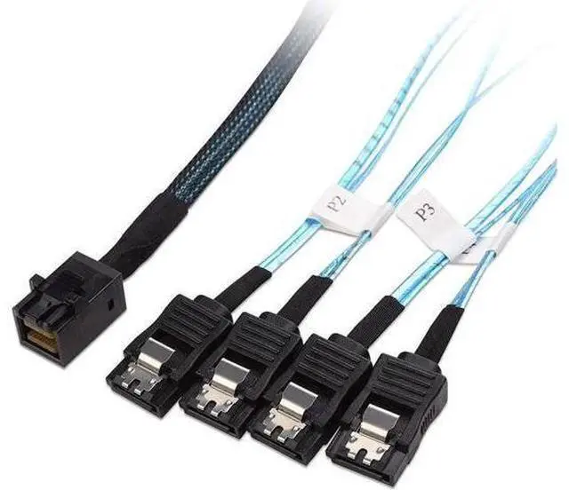Main image of Aomoproing Internal Mini SAS HD to SATA Cable (SFF-8643 to SATA Forward Breakout) 3.3 Feet, 1m