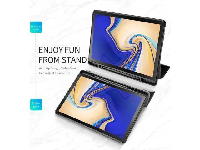 Alt view image 4 of 6 - Case for Samsung Galaxy Tab S4 10.5 Inch 2018 Tablet Model SM-T830 T835 T837 Cover with S Pen Holder Auto Sleep Wake