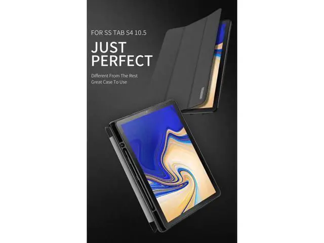 Alt view image 3 of 6 - Case for Samsung Galaxy Tab S4 10.5 Inch 2018 Tablet Model SM-T830 T835 T837 Cover with S Pen Holder Auto Sleep Wake