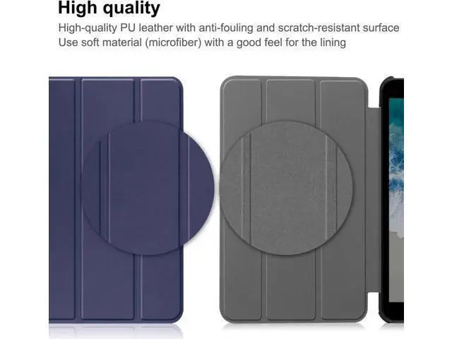 Alt view image 7 of 7 - Nokia T10 Tablet Case 8.0 Inch 2022, Trifold Slim Smart Stand Cover Hard Shell for 8.0" Nokia Tablet T10 2022 Release with Universal Stylus Pen Blue