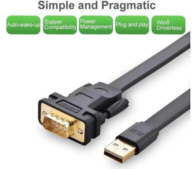 Alt view image 5 of 14 - Aomoproing UGREEN USB 2.0 to RS232 DB9 Serial Cable Male A Converter Adapter with FTDI Chipset for Windows 10, 8.1, 8, 7, Vista, XP, 2000, Linux and Mac OS X 10.6 and Above (6ft)