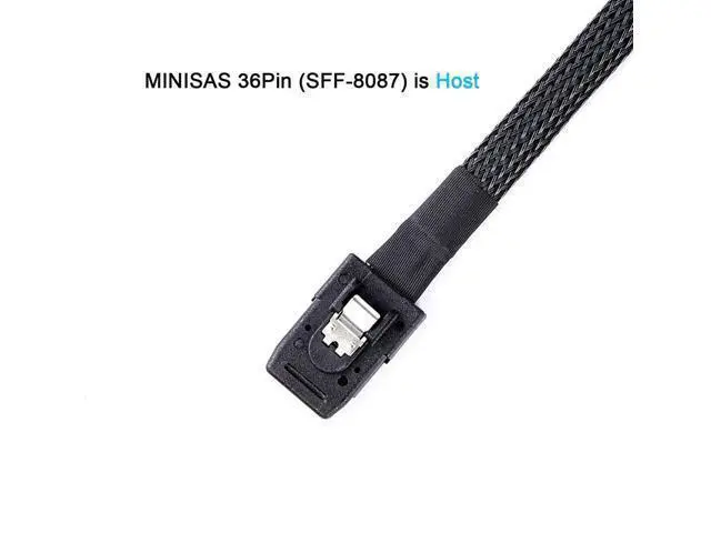 Alt view image 4 of 5 - Aomoproing Mini-SAS to SAS-Cable: 1M SFF8087 to SAS SFF-8087 to SFF-8482 Connector x4 with SATA-Power Adapter Cable (3.3FT)