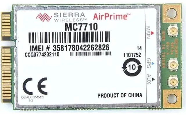 Alt view image 2 of 12 - Unlocked Sierra Wireless MC7710 4G LTE/HSPA+ 4G 3G Module WWAN Mini PCI-E Card WCDMA EDGE / GPRS /LTE 800/900/2100MHz