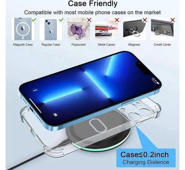 Alt view image 2 of 7 - Wireless Charger Samsung Fast Charging Pad for Samsung Galaxy S24/S23 Ultra/S22/S21/Z Flip 5,15W Wireless Charging Station Charger Mat with QC Adapter for Google Pixel 8a 7a 8 7 Pro 6,iPhone 15 14 13