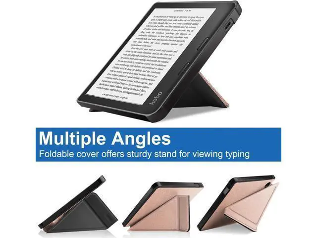 Alt view image 3 of 7 - Slim Case for Kobo Libra 2 2021 Released - Soft TPU Protective Back Cover with Auto Wake/Sleep for 7 inch Kobo Libra 2 eReader Rose Gold