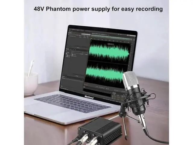 Alt view image 5 of 6 - 1Channel 48V Phantom Power Supply with Adapter BONUS+XLR 3 Pin Microphone Cable for Any Condenser Microphone Music Recording Equipment