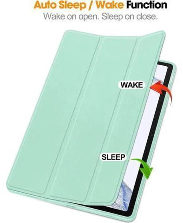 Alt view image 7 of 7 - Protective Case for Samsung Galaxy Tab S9 11 inch 2023, SM-X710 SM-X716B SM-X718U, Smart Stand Cover Hard Shell with Pencil Holder, Stylus Pen Mint Green