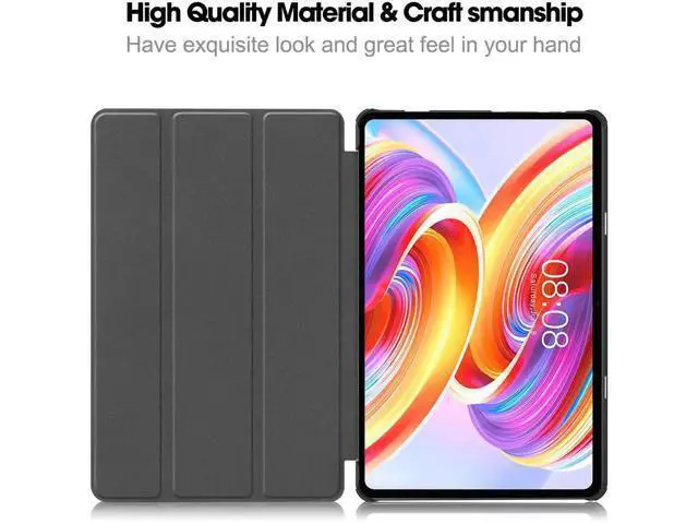 Alt view image 2 of 7 - Case for TECLAST T50 11 inch , Tri fold Slim Lightweight Hard Shell Smart Protective Cover with Multi-Angle Stand, Universal Stylus Pen Dark Green