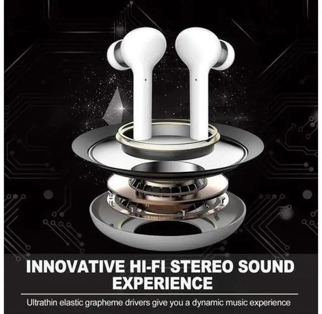 Alt view image 2 of 7 - Wireless Earbuds Bluetooth 5.0 IPX7 Waterproof Headphones with Digital Intelligence LED Display Charging Case HD Stereo Built-in Mic in-Ear Sports Earphones 80 Hrs Playtime for Running Gym Office