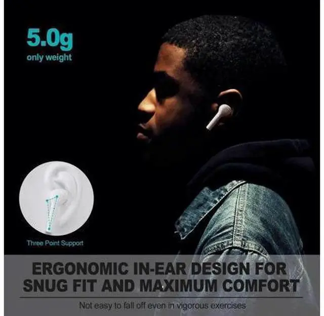 Alt view image 4 of 7 - Wireless Earbuds Bluetooth 5.0 IPX7 Waterproof Headphones with Digital Intelligence LED Display Charging Case HD Stereo Built-in Mic in-Ear Sports Earphones 80 Hrs Playtime for Running Gym Office