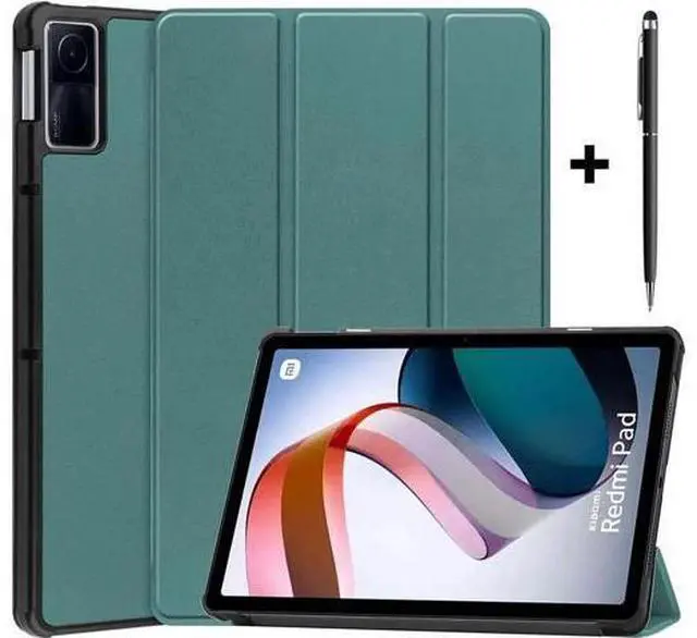 Main image of Case for Xiaomi Redmi Pad 10.61 inch 2022, Tri fold Slim Auto Wake Lightweight Hard Shell Smart Protective Stand Cover with Universal Stylus Pen Dark Green