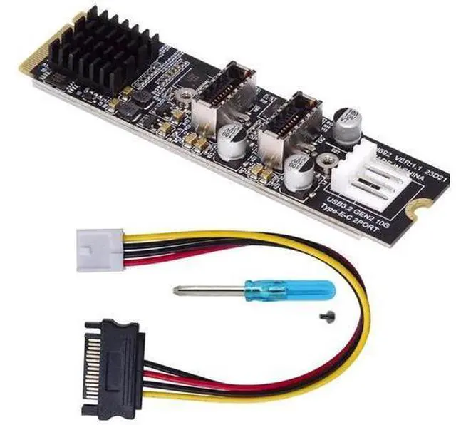 Main image of Aomoproing Dual Type-E 20pin 10Gbps USB 3.1 Front Panel Socket to NVME NGFF M-Key Express Card Adapter for Motherboard