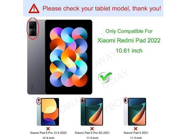 Alt view image 7 of 7 - Case for Xiaomi Redmi Pad 10.61 inch 2022, Tri fold Slim Auto Wake Lightweight Hard Shell Smart Protective Stand Cover with Universal Stylus Pen Dark Green