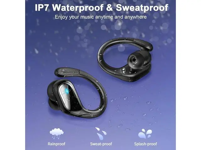 Alt view image 3 of 7 - Wireless Earbuds, 75Hrs Bluetooth 5.4 Headphones, Bluetooth Earbuds with ENC Noise Canceling Mic, Bass Stereo Wireless Earphones, IP7 Waterproof Over Ear Buds with Earhooks for Running/Workout