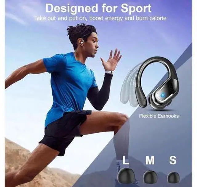 Alt view image 7 of 7 - Wireless Earbuds, 75Hrs Bluetooth 5.4 Headphones, Bluetooth Earbuds with ENC Noise Canceling Mic, Bass Stereo Wireless Earphones, IP7 Waterproof Over Ear Buds with Earhooks for Running/Workout