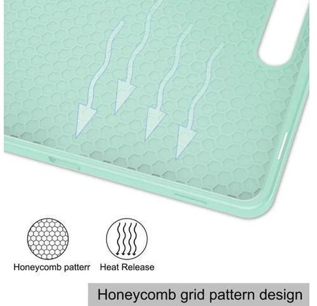 Alt view image 4 of 7 - Protective Case for Samsung Galaxy Tab S9 11 inch 2023, SM-X710 SM-X716B SM-X718U, Smart Stand Cover Hard Shell with Pencil Holder, Stylus Pen Mint Green