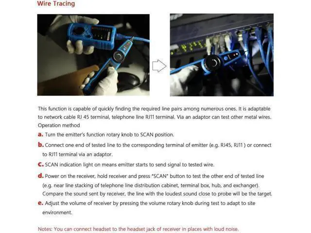 Alt view image 3 of 7 - Aomoproing 1PCS RJ11 RJ45 Cat5 Cat6 Telephone Wire Tracker Tracer Toner Ethernet LAN Network Cable Tester Detector Line Finder