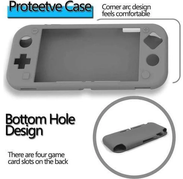 Alt view image 3 of 7 - Silicone Case for Nintendo Switch Lite Soft Cover for Nintendo Switch Lite with Tempered Glass Screen Protector