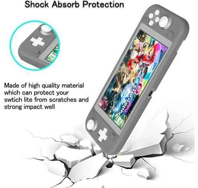 Alt view image 4 of 7 - Silicone Case for Nintendo Switch Lite Soft Cover for Nintendo Switch Lite with Tempered Glass Screen Protector