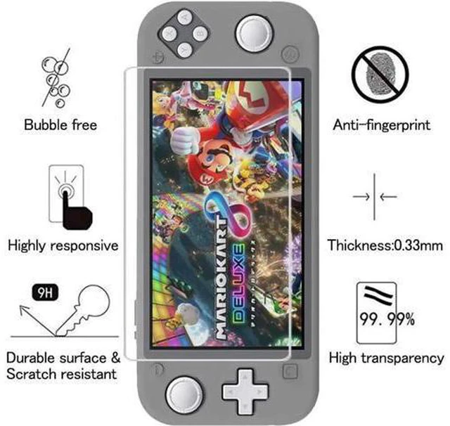 Alt view image 7 of 7 - Silicone Case for Nintendo Switch Lite Soft Cover for Nintendo Switch Lite with Tempered Glass Screen Protector