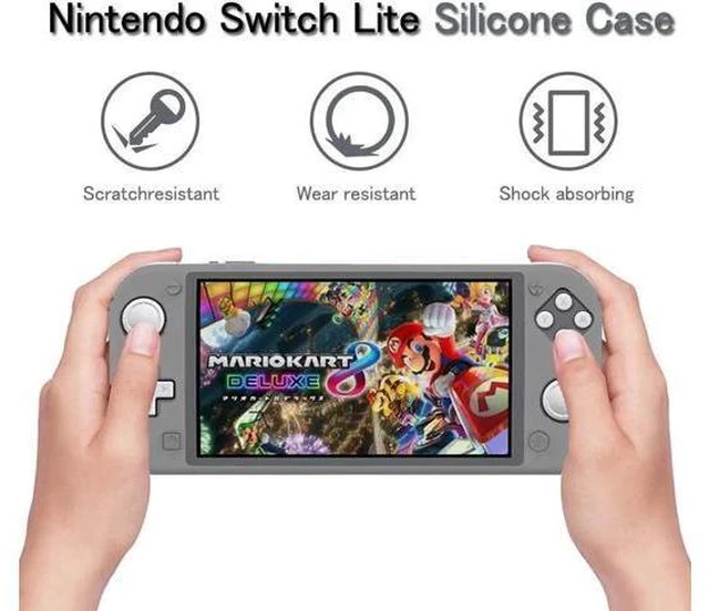 Alt view image 5 of 7 - Silicone Case for Nintendo Switch Lite Soft Cover for Nintendo Switch Lite with Tempered Glass Screen Protector