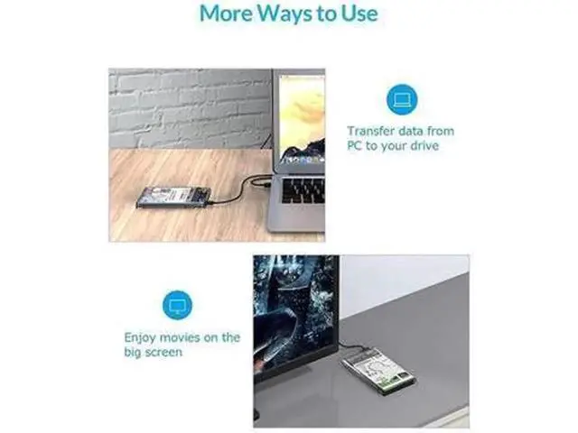 Alt view image 3 of 6 - Aomoproing USB 3 External Hard Drive Enclosure USB30 to SATA Portable Clear Hard Disk Case for 25 inch 7mm 95mm SATA HDD SSD Support UASP SATA III Max 4TB ToolFree Design Clear