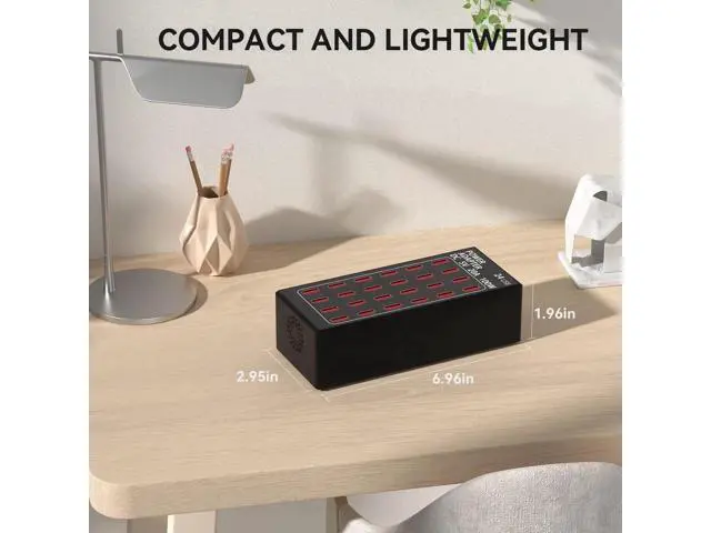 Alt view image 6 of 7 - USB Charging Station, 24 Port 100W (20A) Multiport USB Charger Station with Intelligent Detection for Smartphones,Tablets and More, Suitable for School Hotel Mall Shop Travel