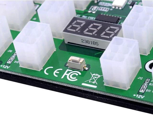 Alt view image 7 of 7 - Power Module Breakout Board Kits with 12pcs 6Pin to 6+2 8Pin Power Cable for HP 1200W 750W PSU GPU Mining Ethereum