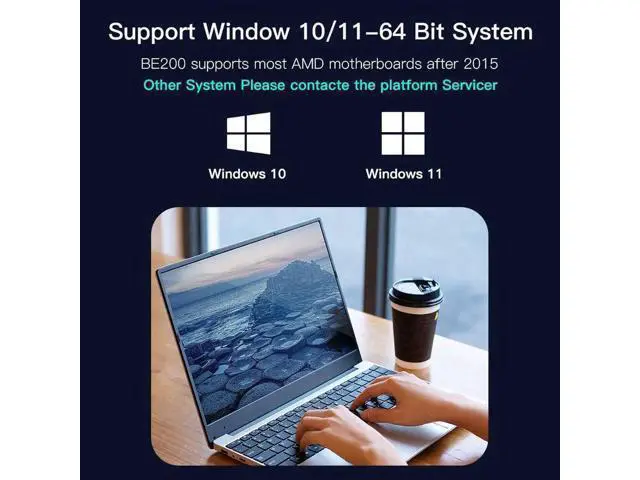 Alt view image 3 of 6 - BE200 Bluetooth 5.4 Wifi Card BE200NGW 2.4/ 5/ 6 GHz 5.8 Gbps For Windows 11 PC Laptop