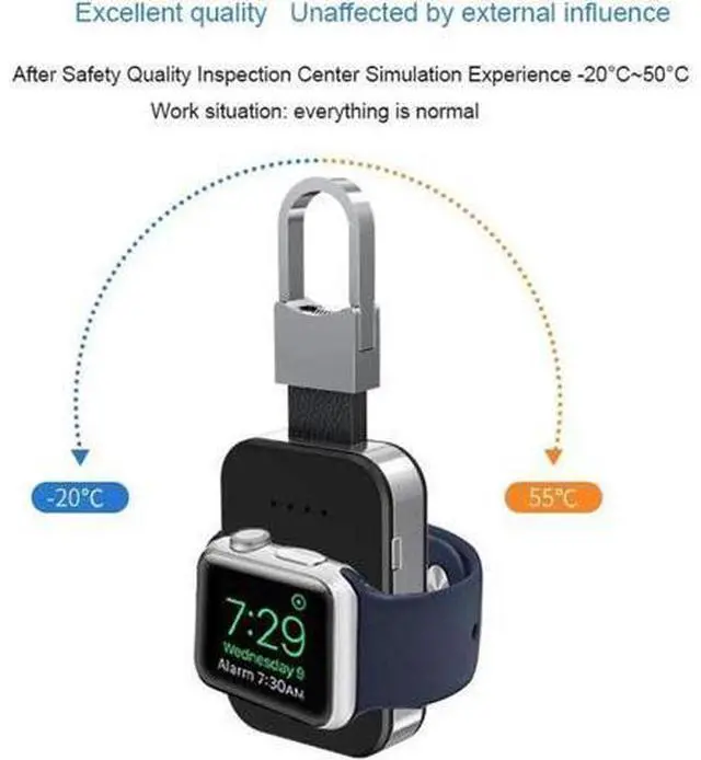 Alt view image 4 of 5 - Portable iWatch Charger Magnetic Wireless Charger 950mAh Pocket Power Bank Compatible for Apple Watch Series 4 3 2 1 44mm 40mm 42mm 38mm