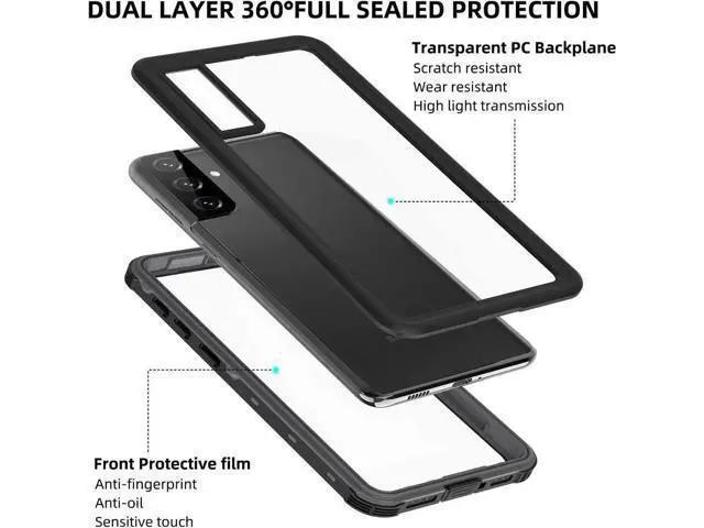 Alt view image 7 of 7 - Compatible with Samsung Galaxy S21 5G 6.2 inch Case with Screen Protector,IP68 Waterproof Shockproof Full Body Heavy Duty Protective Cover