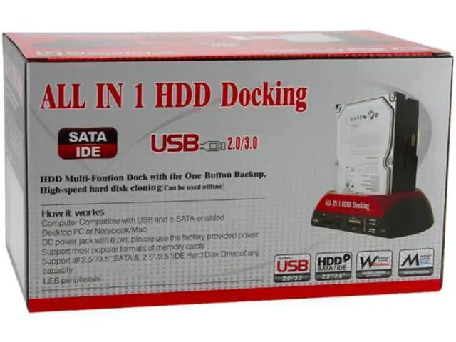 Alt view image 3 of 6 - 2.5" 3.5" SATA / IDE 2 Double - Dock HDD Docking Station e-SATA / Hub External Storage Enclosure Parts