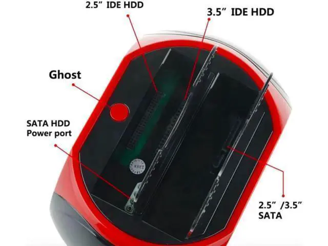 Alt view image 5 of 6 - 2.5" 3.5" SATA / IDE 2 Double - Dock HDD Docking Station e-SATA / Hub External Storage Enclosure Parts