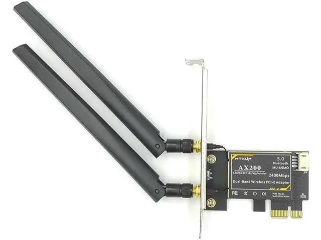 Alt view image 6 of 7 - ax200 Bluetooth 5.0 dual band 2.4Gps 6th generation ax technology MU-MIMO Desktop PCIE 1X wifi card for Intel AX200NGW
