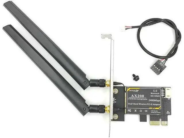 Alt view image 5 of 7 - ax200 Bluetooth 5.0 dual band 2.4Gps 6th generation ax technology MU-MIMO Desktop PCIE 1X wifi card for Intel AX200NGW