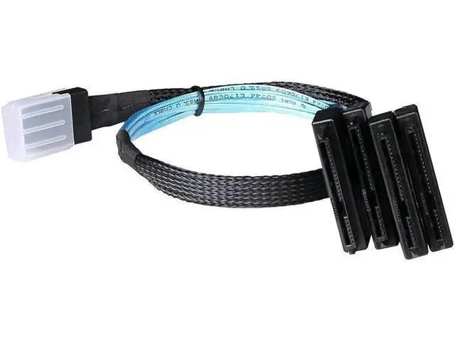 Alt view image 4 of 6 - Aomoproing Mini-SAS a SAS-Cable: 0.5 M Mini-SAS interno SFF-8087 a SFF-8482 4X SAS 29 pines con cable adaptador SATA-Power (1.6 ft) 3.3 Feet