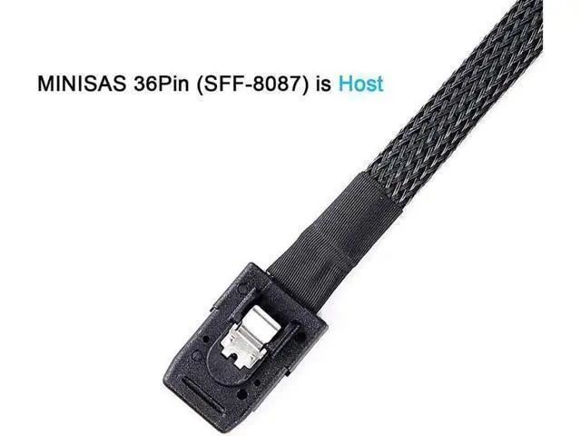 Alt view image 2 of 6 - Aomoproing Mini-SAS a SAS-Cable: 0.5 M Mini-SAS interno SFF-8087 a SFF-8482 4X SAS 29 pines con cable adaptador SATA-Power (1.6 ft) 3.3 Feet
