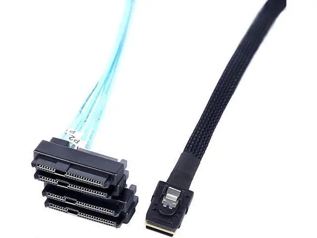 Alt view image 5 of 6 - Aomoproing Mini-SAS a SAS-Cable: 0.5 M Mini-SAS interno SFF-8087 a SFF-8482 4X SAS 29 pines con cable adaptador SATA-Power (1.6 ft) 3.3 Feet