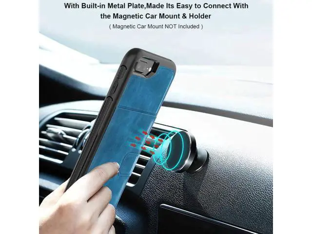 Alt view image 6 of 7 - iPhone 6 7 8 Plus Case Werleo Full-Body Heavy Duty Protection Case with a Dual Layer Wallet designlot & Kickstand for iPhone 6 7 8 Plus 5.5 inch PC TPU and PU Leather 3 Layer Hybrid Case Blue