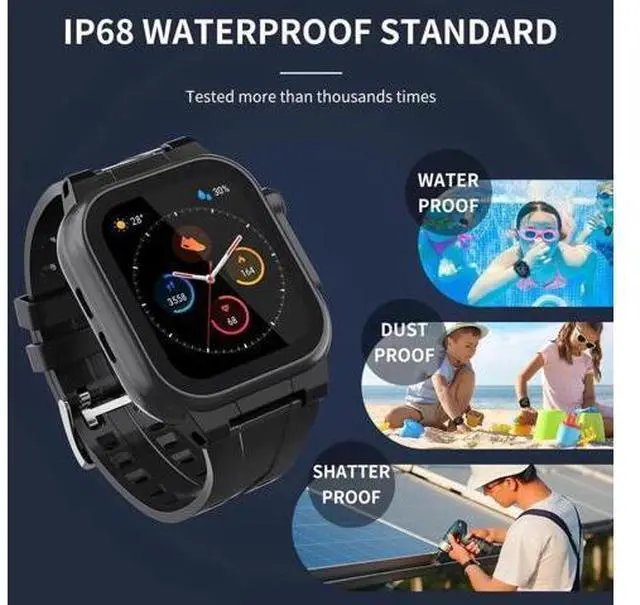 Alt view image 3 of 7 - Compatible with Apple Watch Series 8 / Series 7 41mm Waterproof Case, Full Body Protective Cover with Screen Protector and Band For iWatch S8 S7 41mm