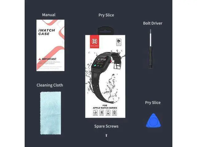 Alt view image 4 of 7 - Compatible with Apple Watch Series 8 / Series 7 41mm Waterproof Case, Full Body Protective Cover with Screen Protector and Band For iWatch S8 S7 41mm