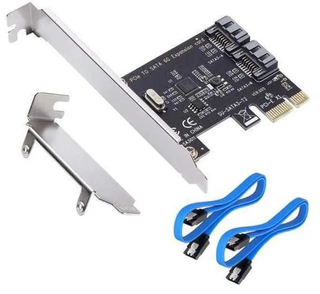 Main image of Aomoproing PCI Express 3.0 (2-Port) Controller Card, PCIe to SATA III 6Gb/s Converter, Supports SSD and HDD, Includes Bracket and 2 SATA Cables