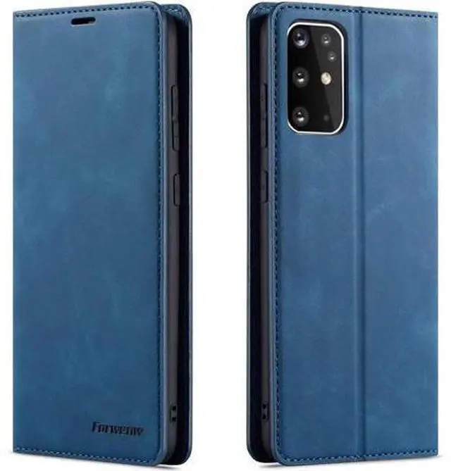 Main image of Case for Samsung Galaxy S20 Plus / S20+ Case Premium PU Leather Cover TPU Bumper with Card Holder Kickstand Hidden Magnetic Adsorption Shockproof Flip Wallet Cover for Galaxy S20 Plus Blue