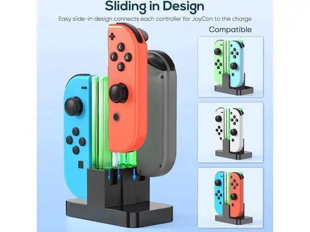 Alt view image 2 of 7 - Charging Dock Replacement for Switch & Charger for Switch OLED Joy Con, Charging Station for Switch with a USB Type-C Charging Cord- Black
