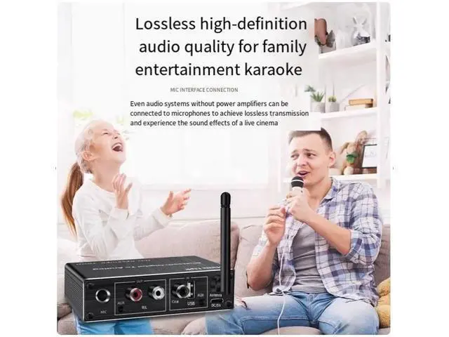 Alt view image 2 of 6 - 5.3 Bluetooth receiver Wireless Audio adapter to old-fashioned speaker amplifier dedicated 6.5 Microphone Karaoke tape Coaxial cable