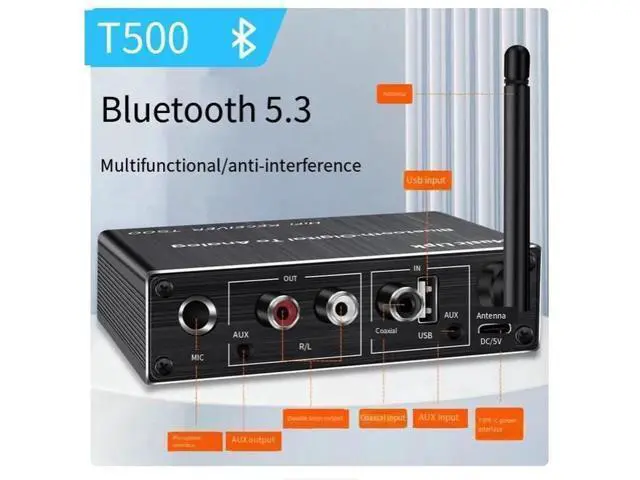 Alt view image 4 of 6 - 5.3 Bluetooth receiver Wireless Audio adapter to old-fashioned speaker amplifier dedicated 6.5 Microphone Karaoke tape Coaxial cable