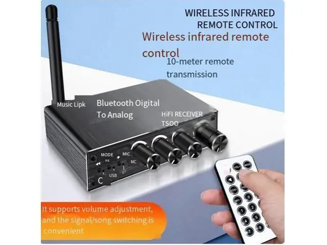 Alt view image 5 of 6 - 5.3 Bluetooth receiver Wireless Audio adapter to old-fashioned speaker amplifier dedicated 6.5 Microphone Karaoke tape Coaxial cable