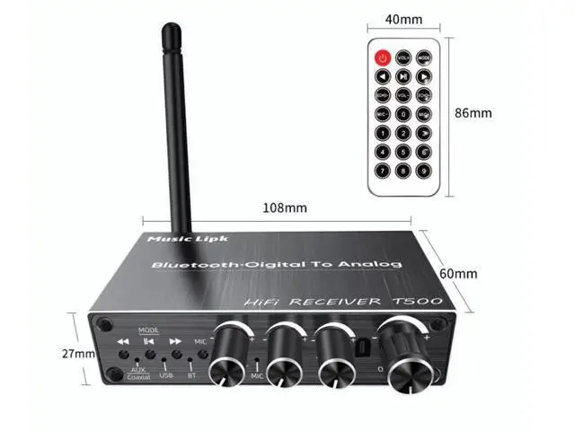 Alt view image 6 of 6 - 5.3 Bluetooth receiver Wireless Audio adapter to old-fashioned speaker amplifier dedicated 6.5 Microphone Karaoke tape Coaxial cable