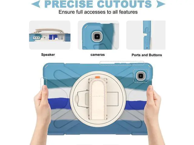Alt view image 5 of 6 - Galaxy Tab A7 Lite Case, Heavy Duty Rugged Shockproof Case with Adjustable Hand Strap, Carrying Shoulder Strap, Rotating Kickstand for Samsung galaxy Tab A7 Lite 8.7 inch 2021 Model SM-T220 SM-T225