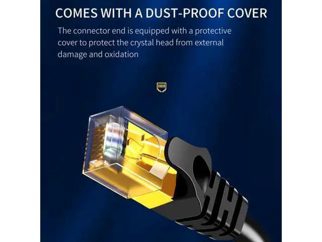 Alt view image 6 of 7 - 50ft / 15M CAT8 Ethernet Cable, 40Gbps 2000Mhz High Speed Gigabit SFTP Lan Network Internet Cables with RJ45 Gold Plated Connector 26AWG Cat 8 Network Wire, RJ45 Cable for Router/Modem/Xbox
